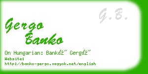 gergo banko business card